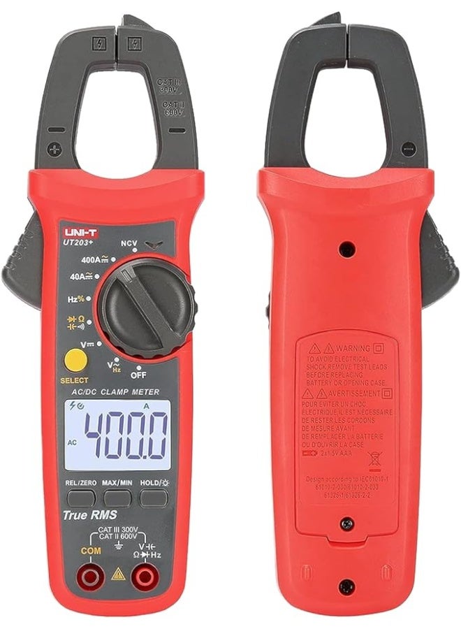 UNI-T UT203+ Digital Clamp Meter AC/DC – Professional Current Clamp Multimeter for Voltage, Current, Resistance & Continuity – High Accuracy Electrical Testing Tool - Image 1